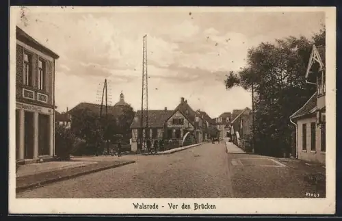 AK Walsrode, Vorbrück-Strasse mit Geschäften