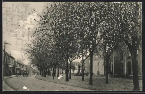 AK Walsrode, Kirchstrasse mit Geschäften und Kirche