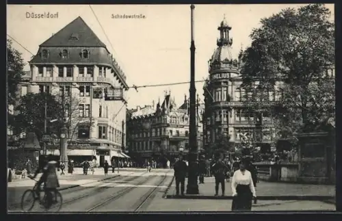 AK Düsseldorf, Schadowstrasse mit Geschäften