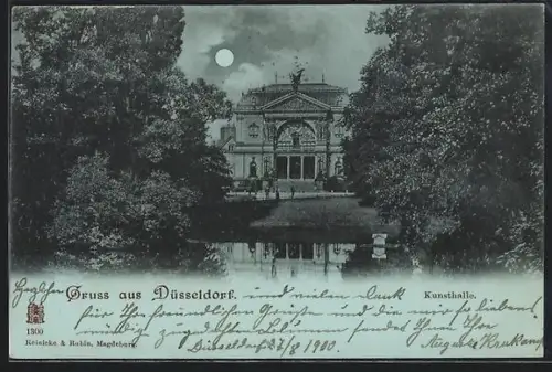 Mondschein-AK Düsseldorf, Kunsthalle