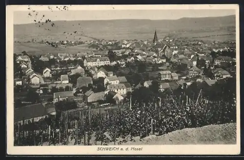 AK Schweich a. d. Mosel, Teilansicht mit Kirche
