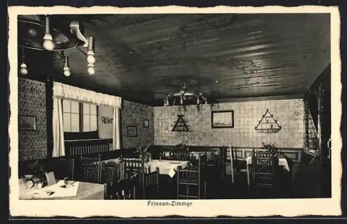 AK Kiel, Restaurant Alter Landeskeller im Thaulow-Museum, Friesen-Zimmer, Innenansicht