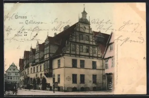 AK Celle, Strassenpartie mit Gasthof