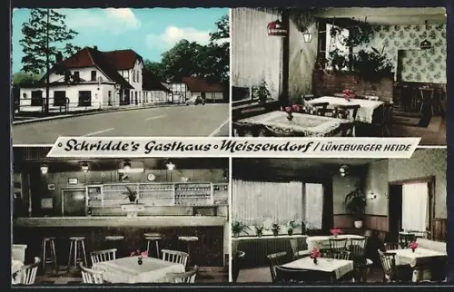 AK Meissendorf / Lüneburger Heide, Schridde`s Gasthaus, Aussen- u. Innenansicht