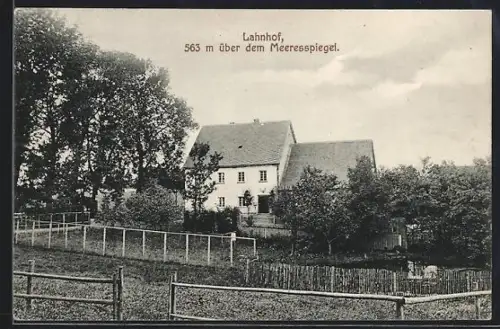 AK Netphen, Gasthaus Forsthaus Lahnhof, Quelle der Lahn
