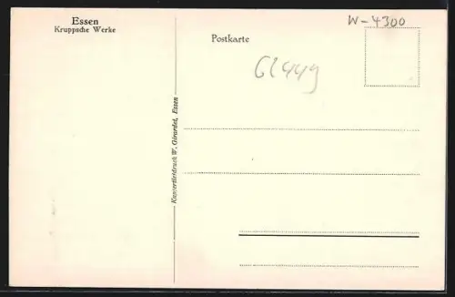 AK Essen, Krupp`sche Werke aus der Vogelschau
