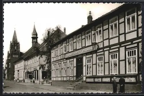 AK Walsrode /Han., Langestrasse mit Haus der Walsroder Zeitung