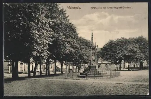 AK Walsrode, Kirchplatz mit Ernst-August-Denkmal