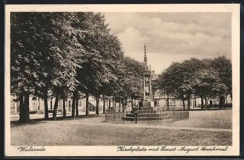 AK Walsrode, Kirchplatz mit Ernst-August-Denkmal