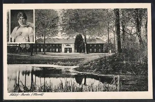 AK Paretz /Havel, Schloss mit Teich