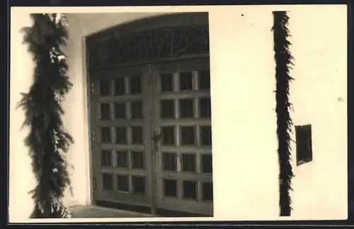 Foto-AK Deuz /Netphen, Haupteingang des Hauptschule-Neubaus