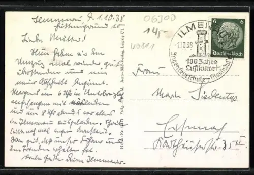 AK Bad Ilmenau i. Thür., Gesamtansicht, Luftaufnahme