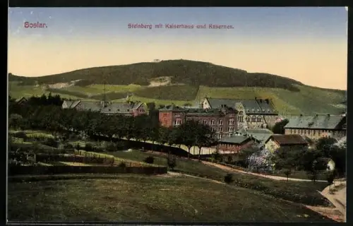 AK Goslar, Steinberg mit Kaiserhaus und Kasernen