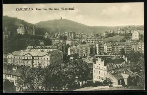 AK Karlsbad, Gartenzeile und Westend