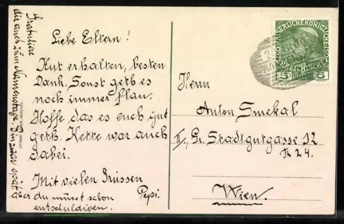 Künstler-AK Franzensbad, Teilansicht mit Kirche und Strassenpartie