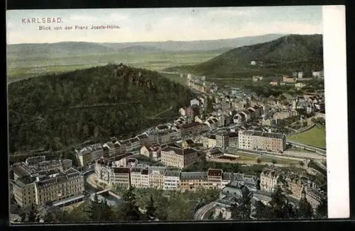 AK Karlsbad, Blick von der Franz Josefs-Höhe