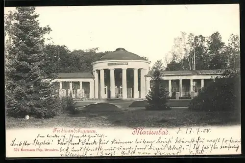 AK Marienbad, Ferdinandsbrunnen
