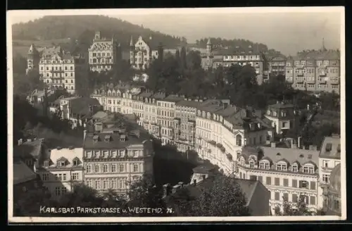 AK Karlsbad, Parkstrasse und Westend