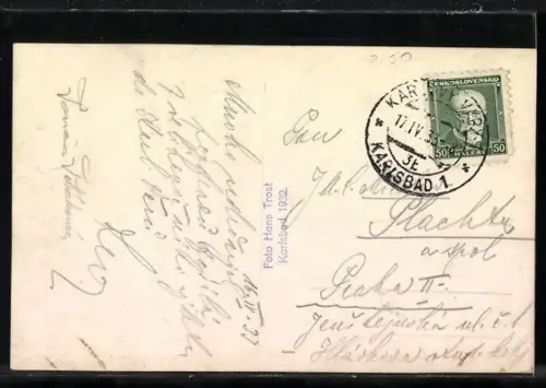 AK Karlsbad, Parkstrasse und Westend