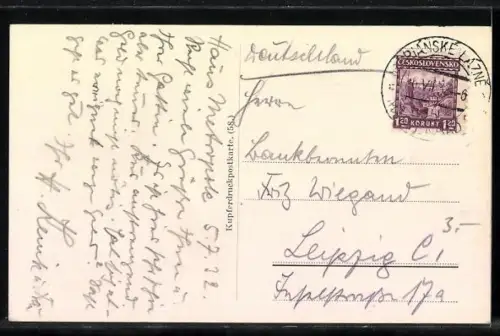 AK Marienbad, Hauptstrasse mit Cafe Egerländer