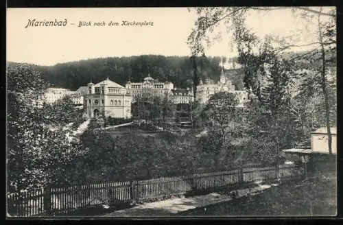 AK Marienbad, Blick nach dem Kirchenplatz