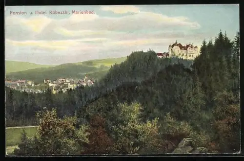 AK Marienbad, Pension und Hotel Rübezahl