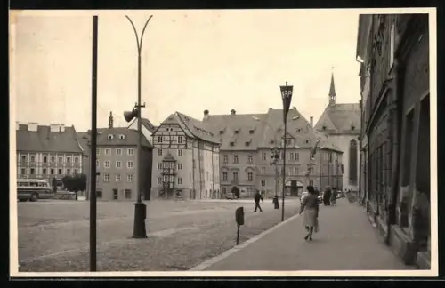 AK Eger, Marktplatz mit Wallensteinmuseum
