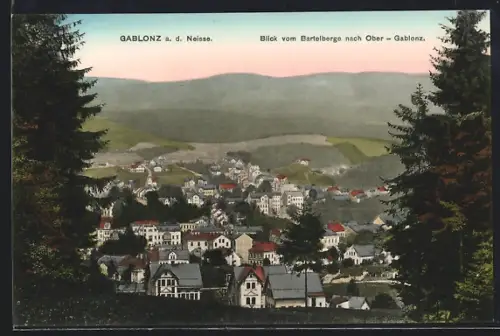 AK Gablonz a. d. Neisse, Blick vom Barelberge nach Ober-Gablonz
