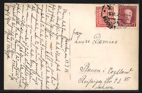 AK Reichenberg / Liberec, Partie auf dem Jeschken