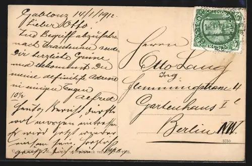 AK Gablonz a. N., Stadtpark mit Fontäne