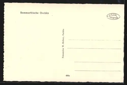 AK Oschitz, Panorama mit Kirche