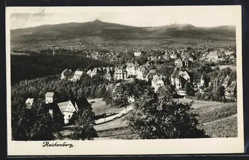 AK Reichenberg, Panorama mit Strassenpartie