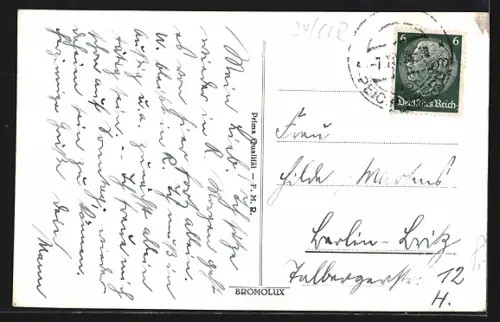 AK Reichenberg, Panorama mit Strassenpartie