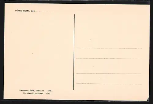 AK Pürstein, Teilansicht zwischen Mühlberg und Burberg aus gesehen