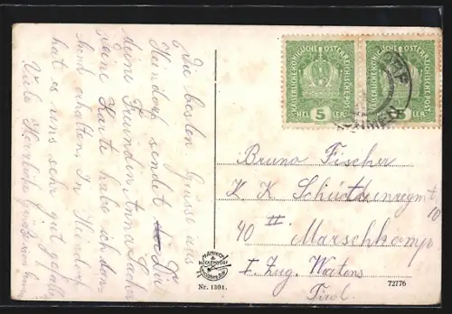 AK Haindorf i. Isergebirge, Wallfahrtskirche zu Marijä Heimsuchung und Franziskanerkloster