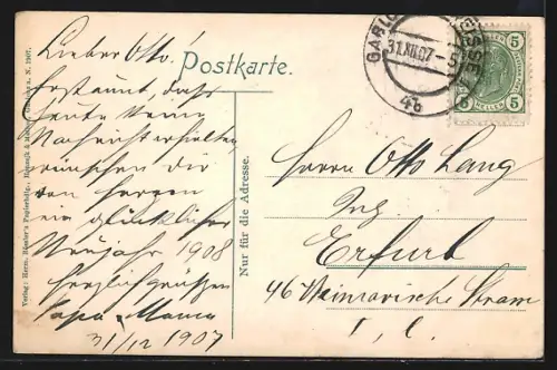 AK Gablonz / Jablonec Nad Nisou, Blick auf Stadttheater