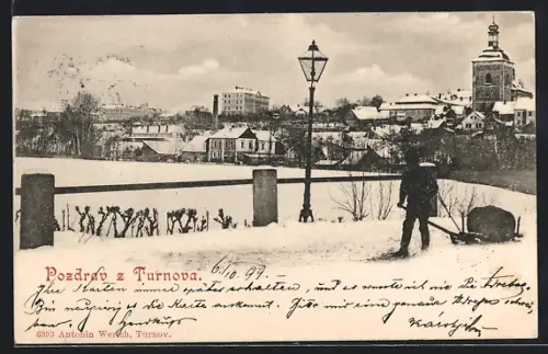 AK Turnov, Teilansicht im Schnee