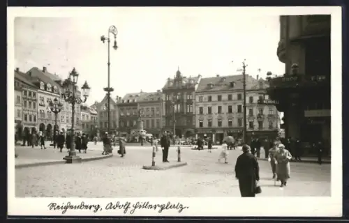 AK Reichenberg, Platz, Restaurant, Geschäft C. Roust