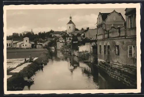 AK Turnov, Flusspartie mit Wäscherinnen