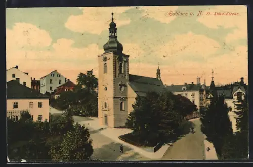 AK Gablonz a. N., St. Anna-Kirche