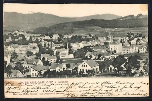 AK Gablonz a. Neisse, Blick über die Dächer