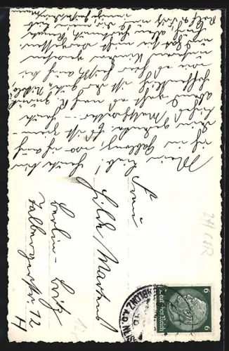 AK Gablonz a. N., Rathausgasse aus der Vogelschau