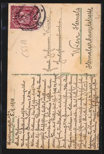 AK Reichenberg, Rathaus mit Passanten