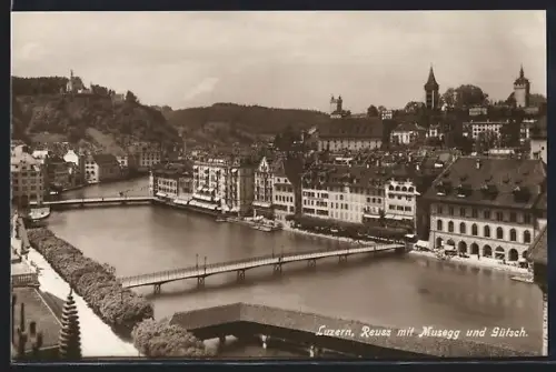 AK Luzern, Reuss mit Musegg und Gütsch