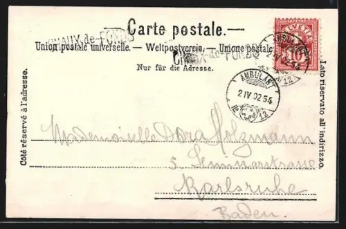 AK Chaux-de-Fonds, Teilansicht mit Kirche