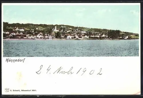 AK Männedorf, Teilansicht mit Kirche