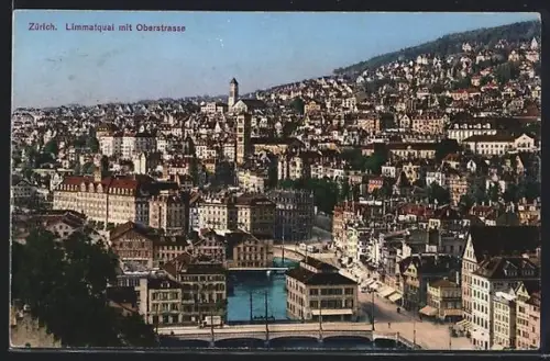 AK Zürich, Limmatquai mit Oberstrasse