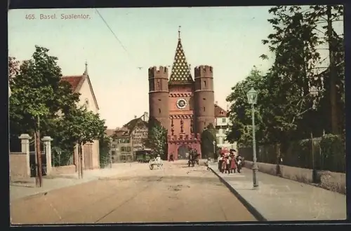 AK Basel, Strassenpartie am Spalentor