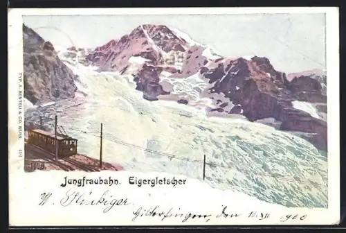AK Jungfraubahn, Bergbahn mit dem Eigergletscher