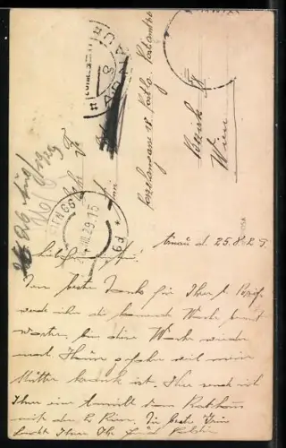 AK Arnau, Strassenpartie durch Fenster gesehen